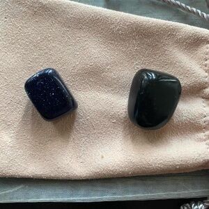 blue goldstone & black onyx